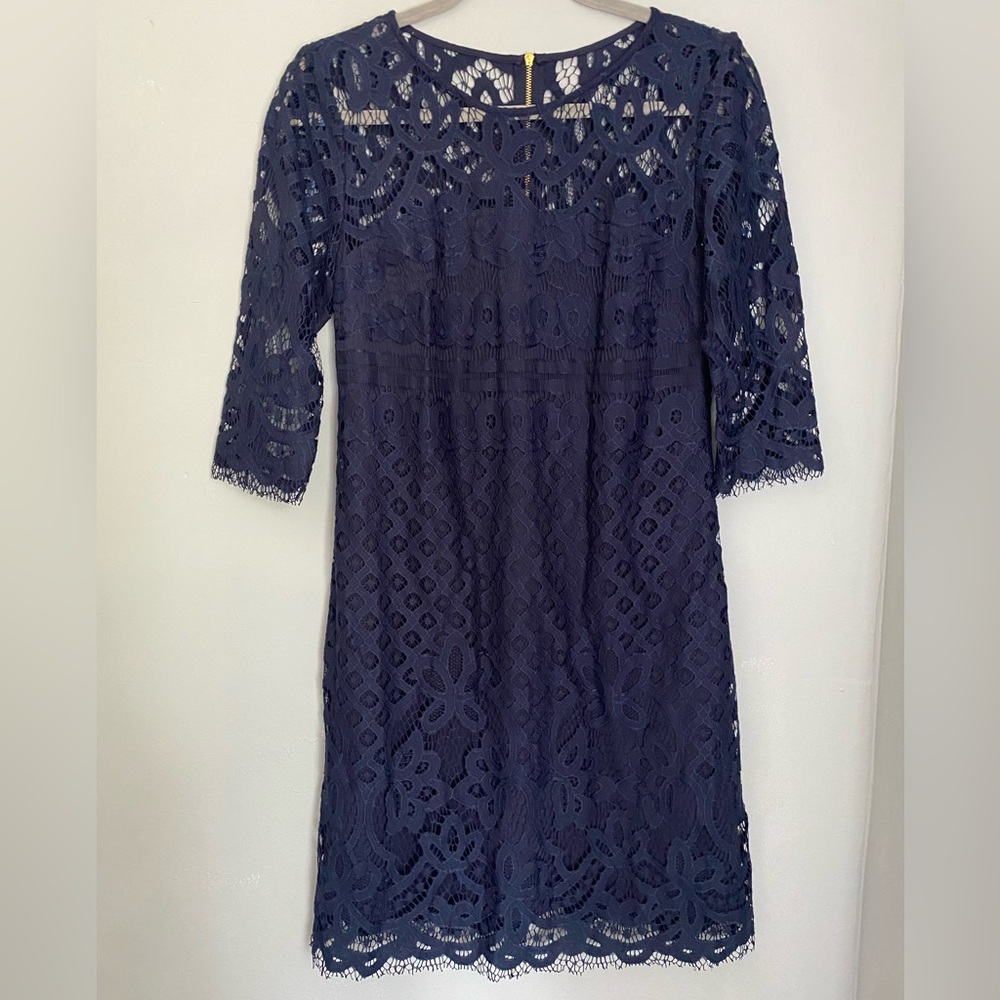 Taylor Navy Blue Lace Dress
